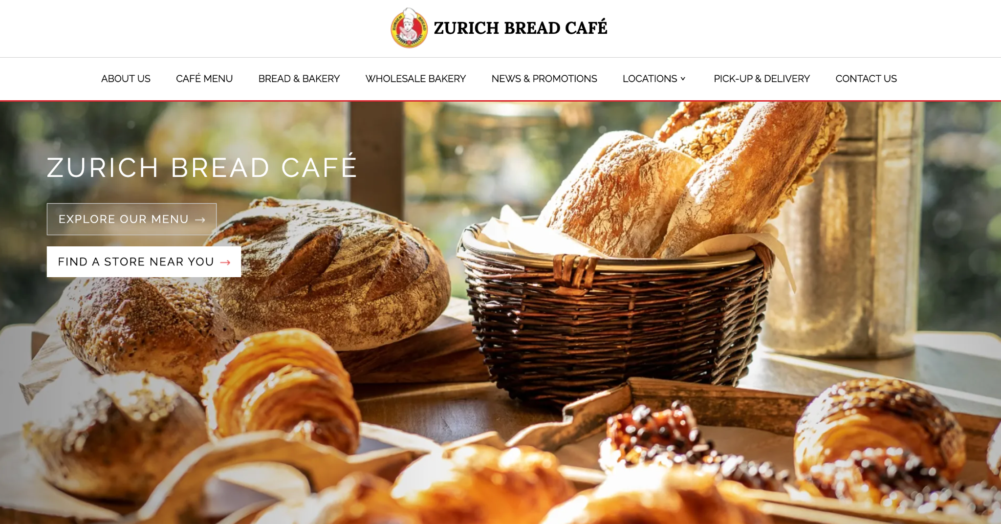 Zurich Bread Café launched homepage